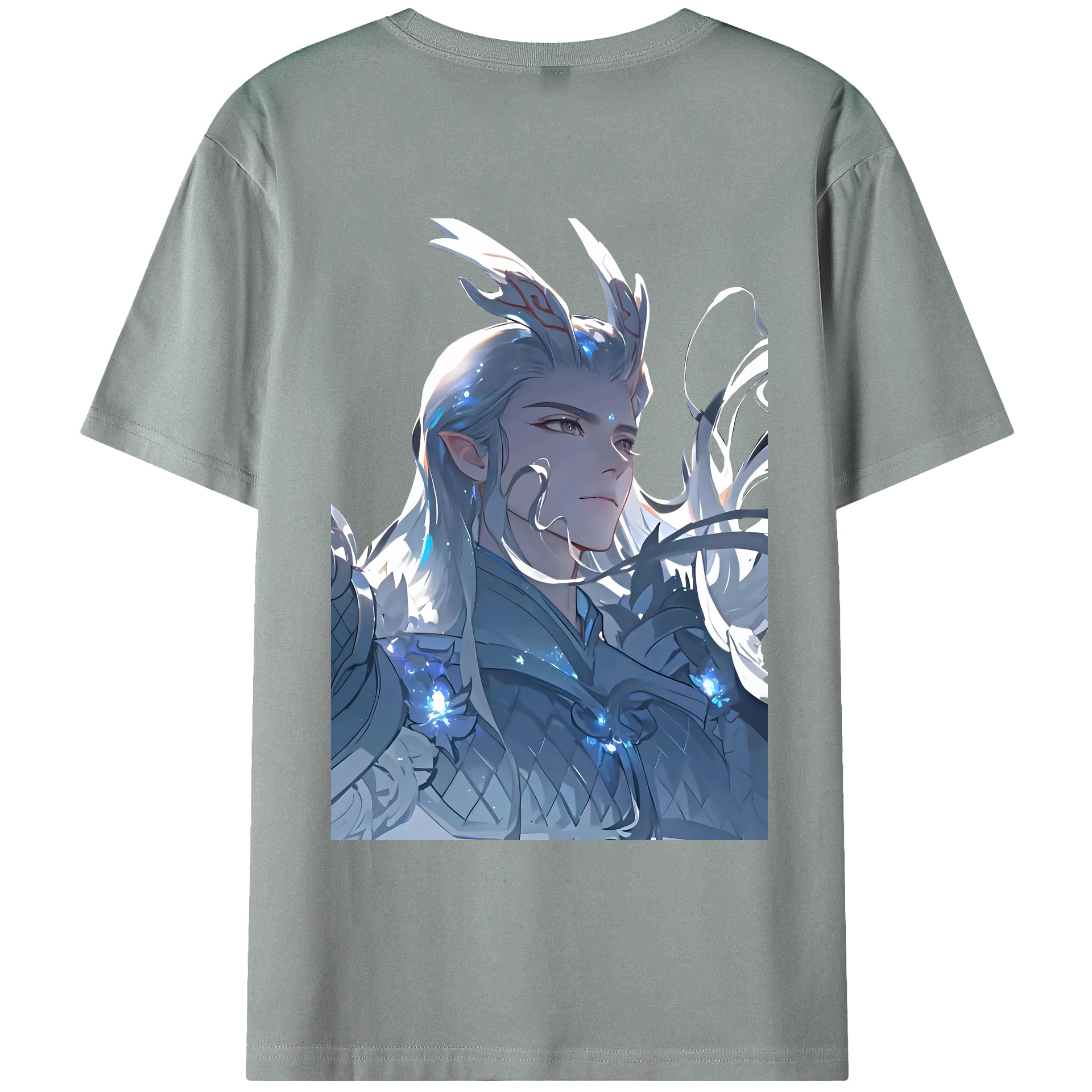 （画像用） Ne Zha 2 ナタ 魔童の大暴れ 綿100％ メンズ半袖Tシャツ（バックプリント） 通気性